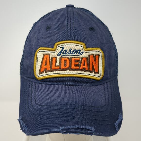 Jason Aldean The Only Way I Know Snapback Trucker Hat Blue One Size Embroidered - Picture 2 of 9